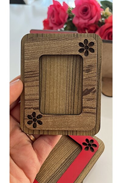 samsunlazer 5 Pcs Wooden Vesical Frame - Mixed Colors Standing Shelf Tabletop