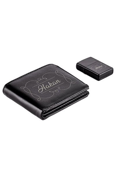 Yaprak Hediyelik Kişiye Özel Isimli Cüzdan Ve Metal Çakmak Bk-05