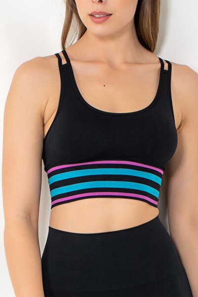 kingspearl Sutien sport fără cusături cu dungi Energy Block