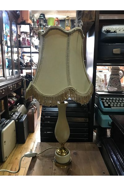 tayfuntufan antika koleksiyon 54 cm High Marble and Brass European Lampshade