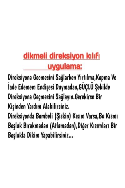 Asegaraj Renault Symbol 2013+ Uyumlu Direksiyon Kılıfı Dikmeli Siyah Ipli