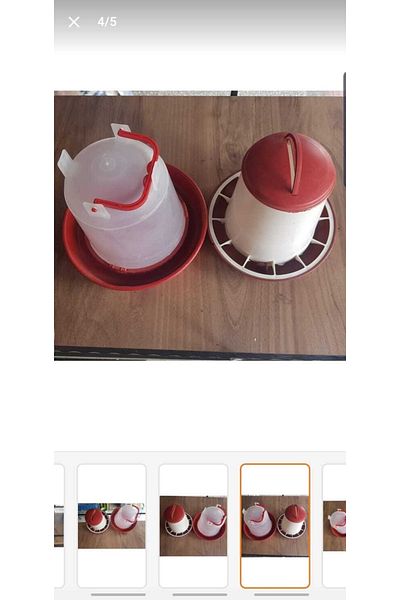 NURDAĞ HIRDAVAT 1.3kg 5 Pieces Chicken Feed Bowl and Water Bowl Shipping