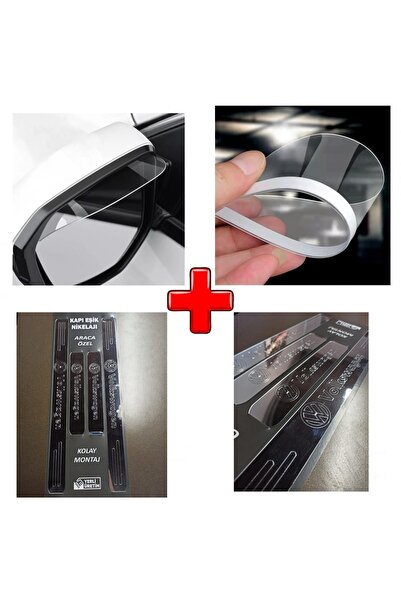 Aksefuar Lazer Volkswagen Golf 6 Uyumlu Kapı Eşiği Ve Şeffaf Ayna Yağmur Koru...