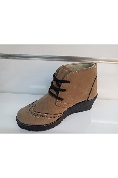 ROK Dolgu Taban Süet Bağcıklı Bot