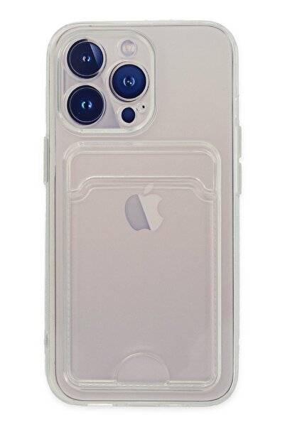 HappyCase Iphone 14 Pro Max Kılıf Kart Şeffaf Silikon - Şeffaf