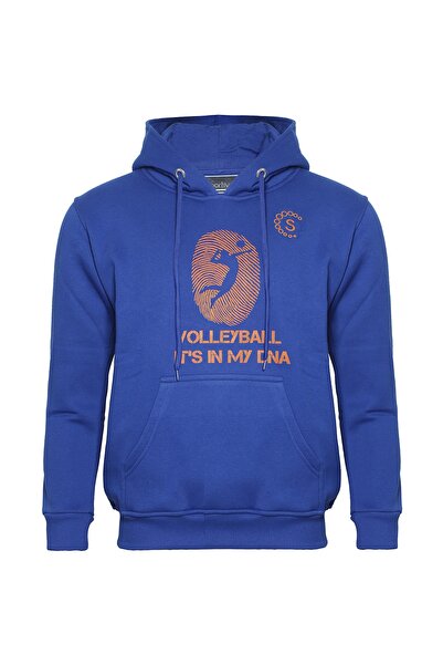 Sportivo Voleybol My Dna Parmak Izli Kapşonlu Sweat Mavi