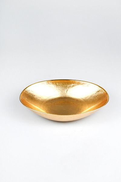 HERITAGE Gold Leaf Gold Gilding Gondola Service Presentation Bowl Medium Size 31.5 Cm
