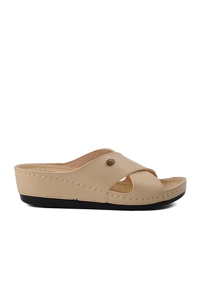 AYAKMOD Γυναικείες παντόφλες με τακούνι Bento 15.032 Beige