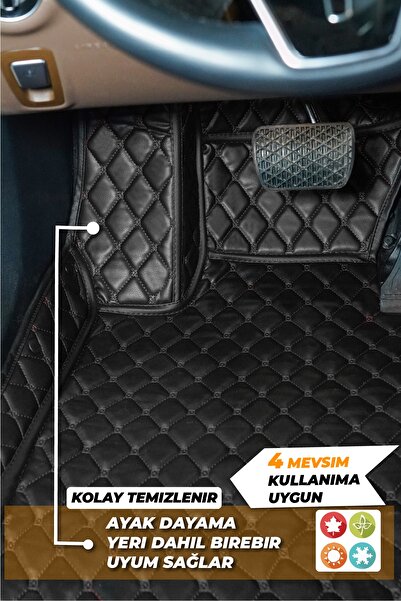 stiloto Volkswagen Jetta (2012-2018) Uyumlu Özel Dikim Deri 7d Havuzlu Paspas