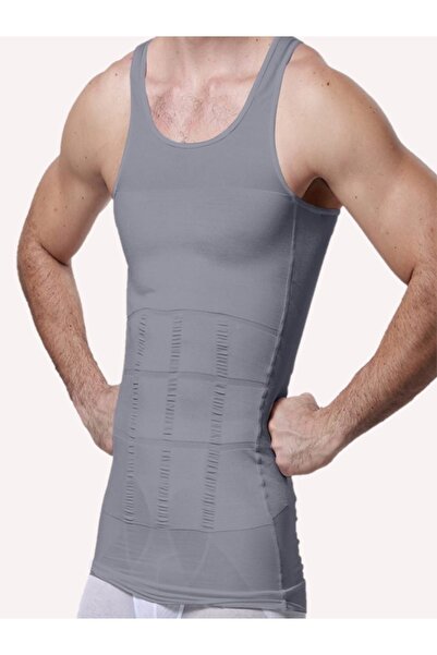 MİSTİRİK Torenova Модель чоловічої майки черевної Gogus Gobek Ефективний корсет для збільшення живота сірого кольору