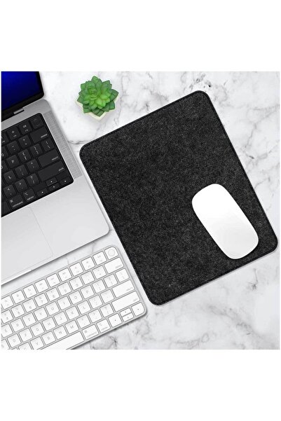 SAFEMAN Kaymaz Keçe Maus Pedi Tabanlı Mouse Pad Ve Dikişli Kenarlara Sahip Fa...