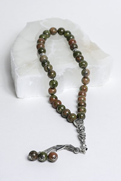 Zümrüt Doğal Taş Official Ροζάριο από φυσική πέτρα Unakit Sphere Cut 10 χιλιοστά