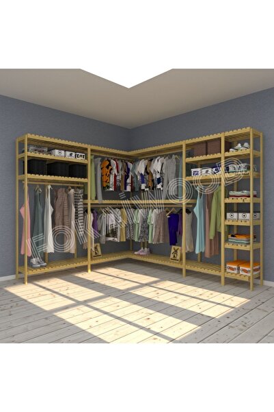 Fokai Wood Gigano - Açık Ahşap Gardırop - Robot Süpürge Kullanımı Için Uygundur