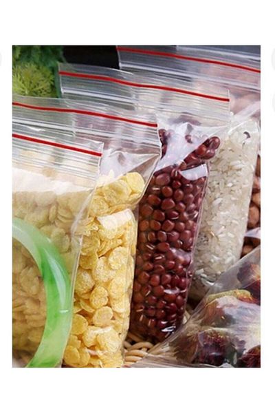 ÇEÇEN HOME Ziplock Nylon Bag 23x31cm Ziplock Ψυγείο Ziplock Σακούλα συσκευασίας Henna-Cookie Bag 50 τεμάχια