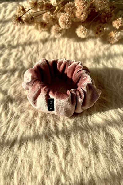 ODESE DESIGN El Yapımı Kadife Saç Tokası Large Boy Toz Pembe