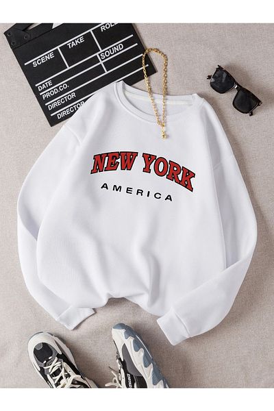 LePold Crew Neck New York Printed Girls/Boys Sweatsihrt