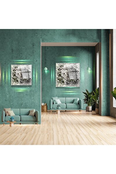 EMYA HOME Επιτραπέζιο έργο από γυαλί λεοπάρ