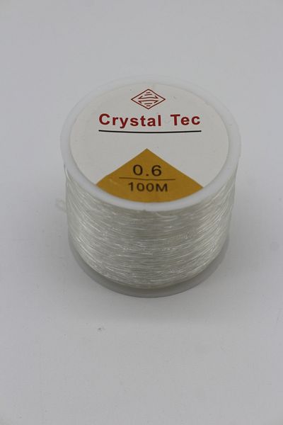 Hobimos Transparent Elastic 0.6 mm Silicone Fishing Line - Handcrafted Jewelry Accessory Flexible Rubber Line Rosary Thread 100 Mt