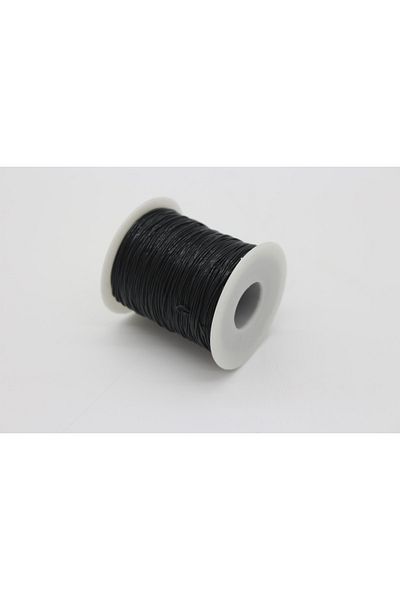 Hobimos Black Elastic 1 Mm Silicone Line-Elishi Jewelry Accessory Flexible Rubber Line Rosary Rope 100 Mt