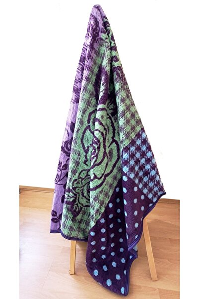 Algelsineve Rosenim Mor Peluş Akrilik Çift Kişilik Uşak Battaniyesi