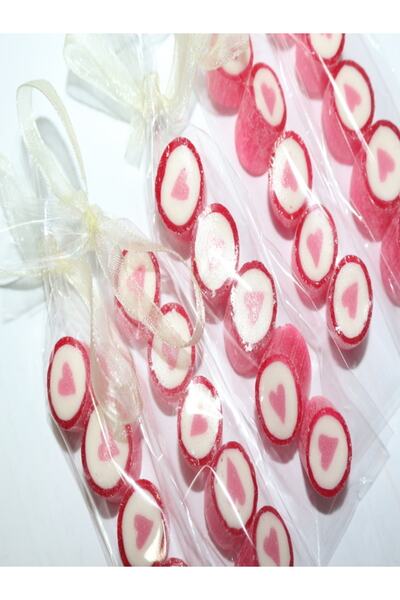 ŞEKERCİYAŞAR Pembe Kalp Parmak Lolly 24 Adet