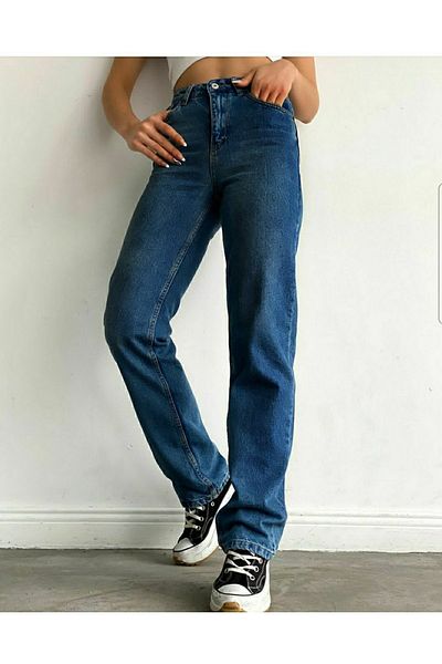 Trn JNS Pantaloni de blugi pentru femei Sofya Power Lycra, cu talie înaltă, cu picioare largi