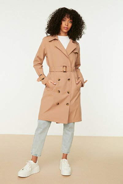 Trendyol Collection Trench Coat - Brown - Double-breasted