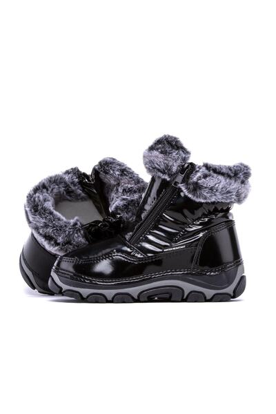 BUCKHEAD Buck1067 Windy Glam Çocuk Kürklü Siyah Kar Botu