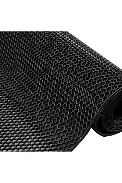 KARMAŞIK PASPAS Non-Slip PVC Mat Z Mat Honey Honeycomb Inside - Outside All Wet Floor (black)