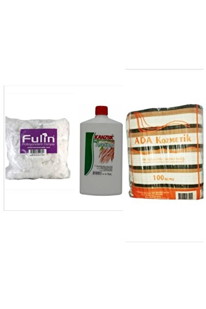 Kanzuk Aseton 1 Lt + Pedikür Terliği 50 Çift + Pedikür Galoşu 50 Adet
