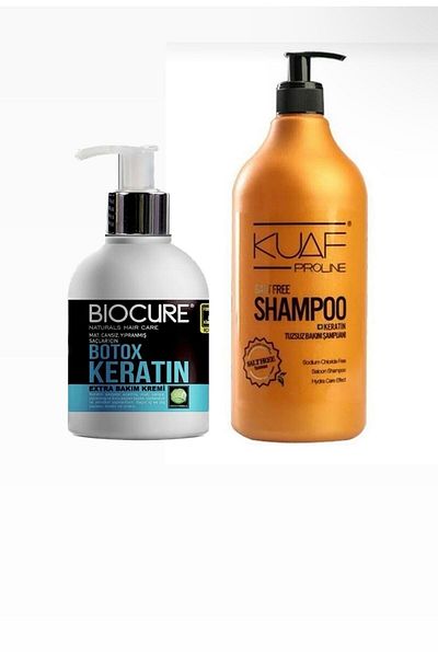 Biocure Extra Keratin Botox Hair Care Cream - Hair Botox Repair + Salt-Free Shampoo