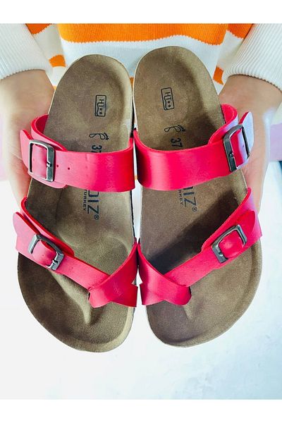 YILDIZ SHOES نعل داخلي لتقويم العظام للجنسين من Triss Flip Flop للاستخدام اليومي على الشاطئ والشاطئ والخارج والمنزل للضيوف باللون الأحمر