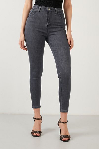 LİMABEL Ψηλόμεσο γκρι Skinny Leg Jeans Lycra Super Skinny Leg Jeans