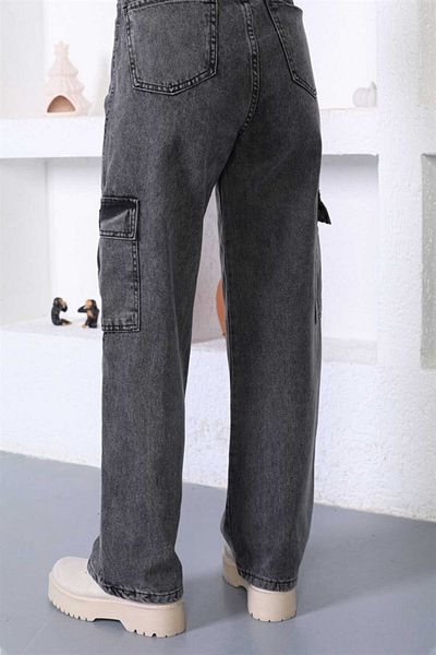 LAMİRA Smoked High Waist Jean Wide Leg 100% Cotton