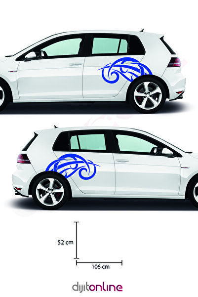 Dijitonline 2 Bucuri Bandă Laterală - Autocolant Auto - Autocolant Auto - 106x52 Cm