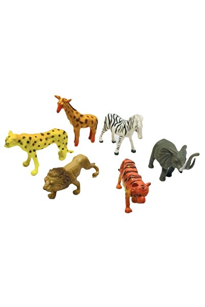 oyuncakchi Zürafa Zebra Fil Su Aygırı Gergedan Ve Keçi 6 Lı Vahşi Hayvan Seti...
