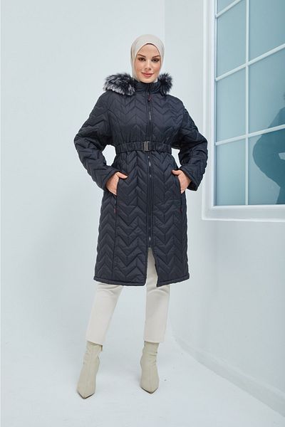Limante Μαύρο παλτό Jessica Fabric Puffer
