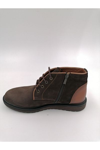 SOLMAZ Μπότες από γνήσιο δέρμα Nubuck καφέ 1815