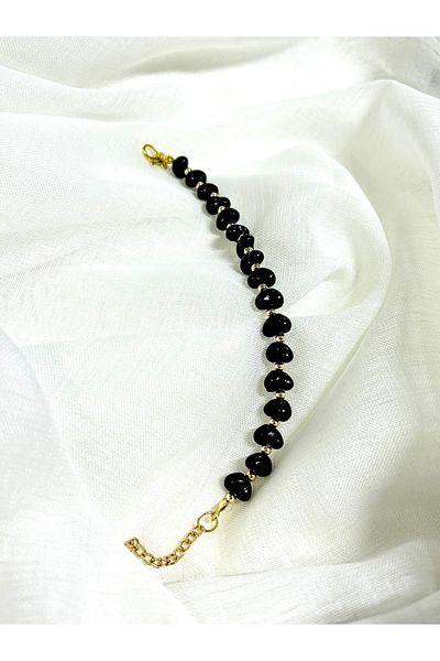 fullcontrol Women's Black Color Baroque Pearl Vip Bracelet