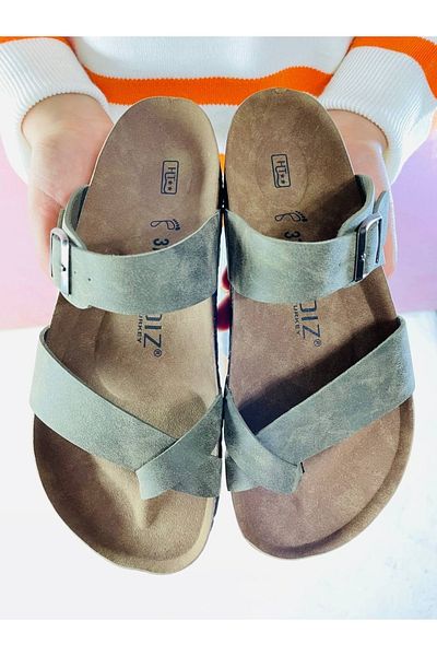 YILDIZ SHOES Unisex Orthopedic Insole Triss Flip Flop Daily Holiday Summer Beach Outdoor Home Guest Slippers Green