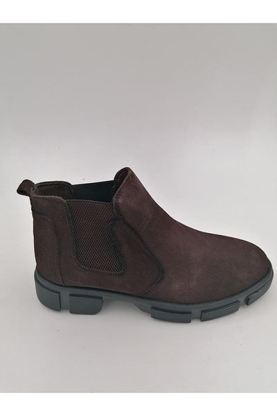 FRANCO MEN B19 Καφέ Suede Γνήσιες Ελαστικές Μπότες