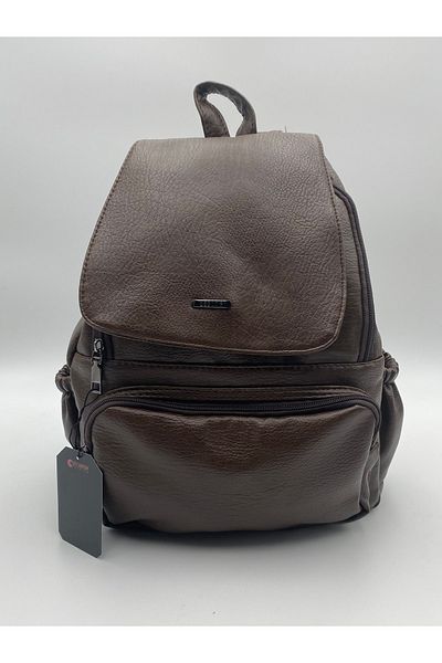 citycenterfashion Rucsac cu mai multe compartimente din piele spălată pentru femei Cty-lbn-0059