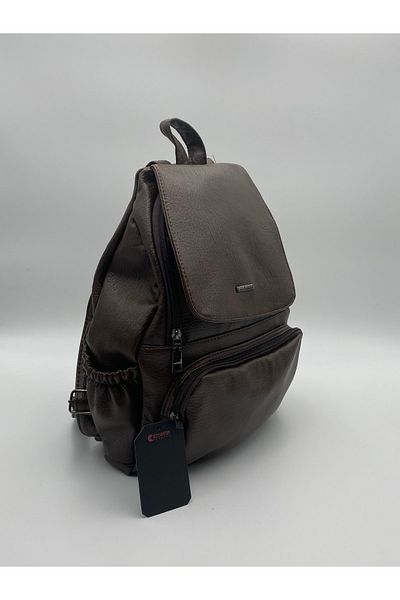 citycenterfashion Rucsac cu mai multe compartimente din piele spălată pentru femei Cty-lbn-0059