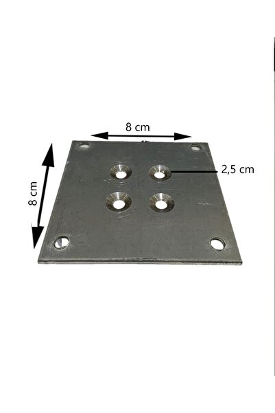 Ersan Ayak Bağlantı Sacı Kare Sac Düz Sac 80x80 4.adet
