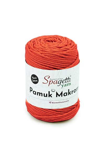 Spagettiyarn Памучна прежда за макраме 3мм, оранжева, за ръчно плетене