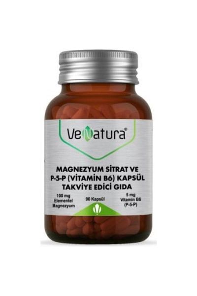 VeNatura Magnesium Citrate and Vitamin B6 100mg 90 Capsules - Food Supplement