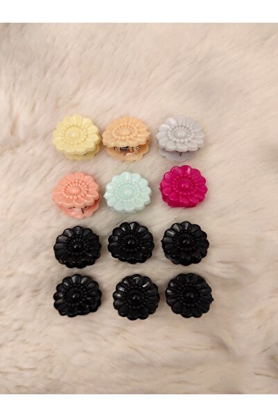 Ayenci 6 bucăți negru, 6 bucăți mini agrafă de păr cu model de margarete colo...