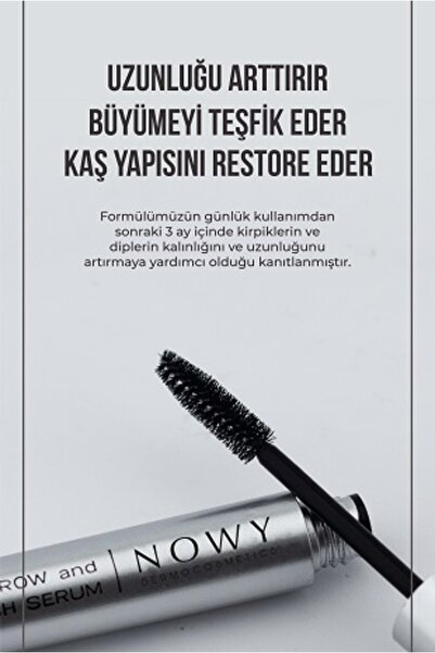 nowy Doğal E Vitaminili Kaş Kirpik Serumu Dolgunlaştırıcı & Dökülme Karşıtı (JOJOBA YAĞI)10ml