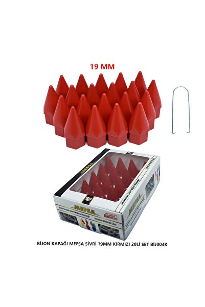 REPLAX Bijon Kapağı Sivri 19 Mm Kırmızı 20 Li Set
