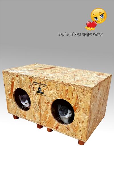 Kedi Evi Kedi Kulübesi Magıcboxes 2li Vernikli - Ekstra Vernikli - Dışmekan Suya Soğuğa Dayanıklı